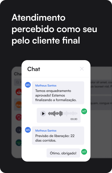 Atendimento percebido como seu pelo cliente final desktop